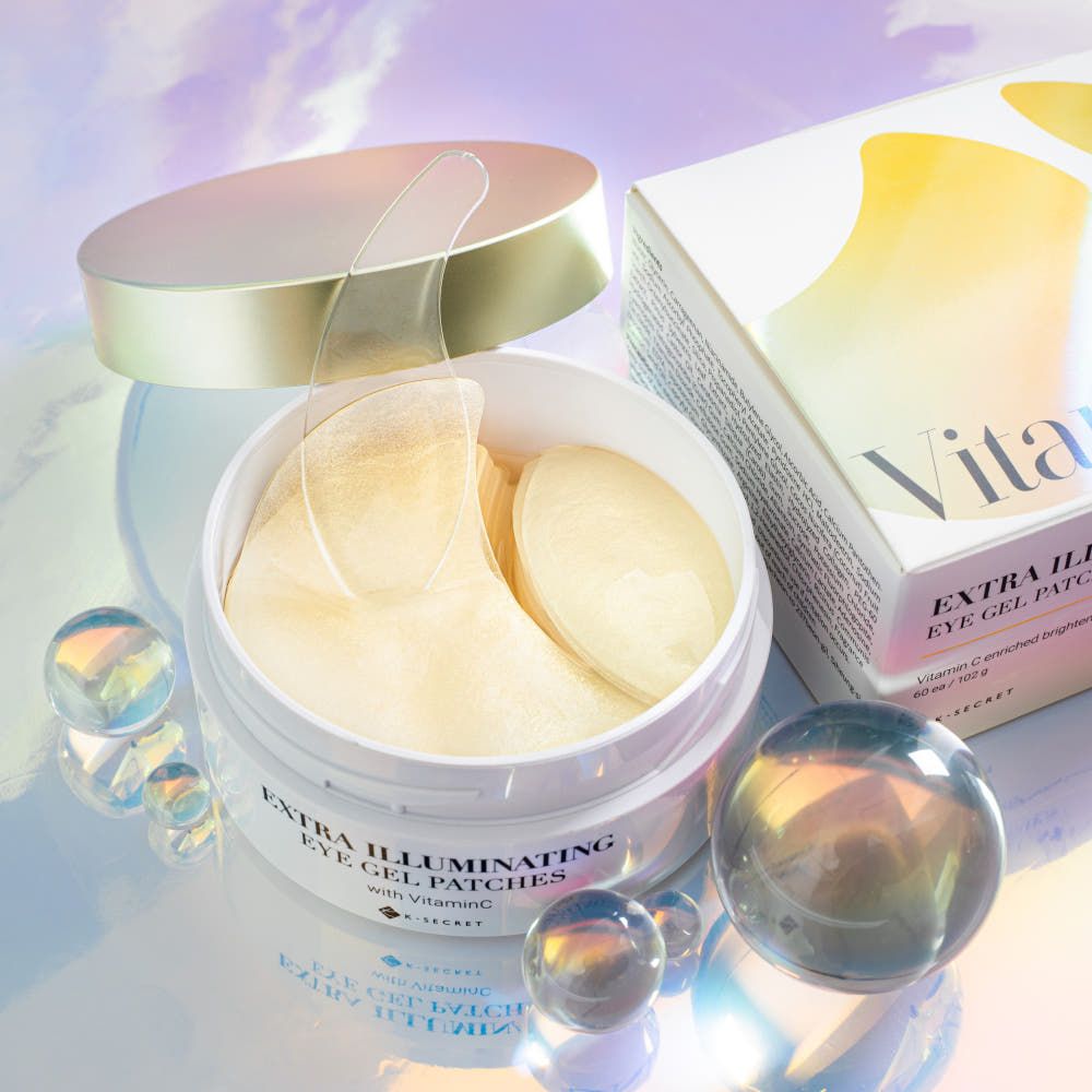 K-SECRET Extra Illuminating Eye Gel Patches 60pcs (Vitamin C) Brightening Dark Circle & Freckle Care 70mm Big Size _ Made in Korea